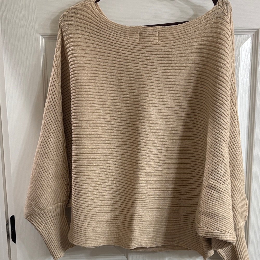 Pinque Cozy Tan Ribbed Sweater - Picture 4 of 6